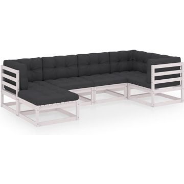 vidaXL 6-delige Loungeset met kussens massief grenenhout