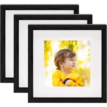 vidaXL Fotolijsten 3 st voor 13x13 cm foto 3D 23x23 cm zwart