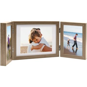 vidaXL-Fotolijst-drieluik-22x15-cm+2x(10x15-cm)-lichtbruin