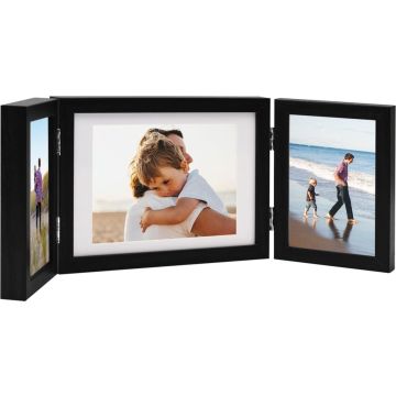 vidaXL-Fotolijst-drieluik-22x15-cm+2x(10x15-cm)-zwart