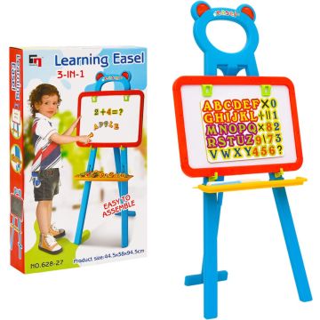 Kinderezel met krijtbord en whiteboard 2-in-1