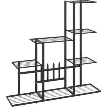 vidaXL Bloemenstandaard 94,5x25x88 cm metaal zwart