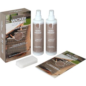 vidaXL Rattan-en-textileenonderhoudsset voor tuinmeubelen 2x250 ml