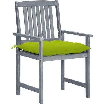 vidaXL Tuinstoelen 8 st met kussens massief acaciahout grijs