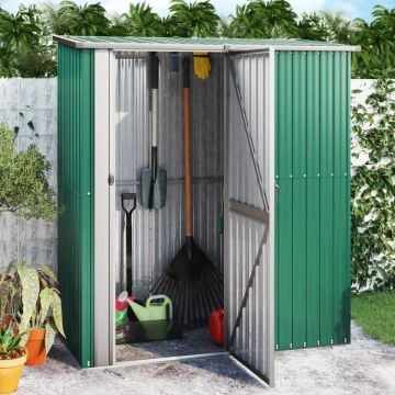 vidaXL Tuinschuur 180,5x97x209,5 cm gegalvaniseerd staal groen