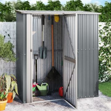 vidaXL Tuinschuur 180,5x97x209,5 cm gegalvaniseerd staal grijs