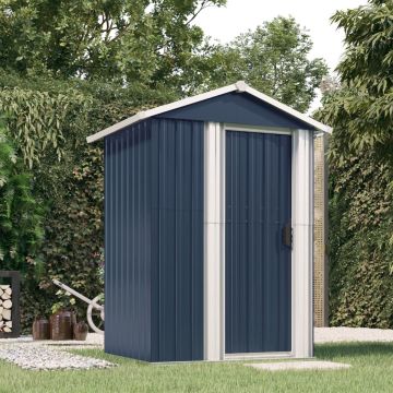 vidaXL Tuinschuur 126x97,5x177 cm gegalvaniseerd staal antracietkleur