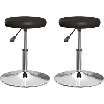 vidaXL Eetkamerstoelen 2 st kunstleer zwart