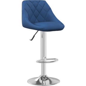 vidaXL Barkruk fluweel blauw