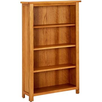 vidaXL Boekenkast met 4 schappen 70x22x110 cm massief eikenhout