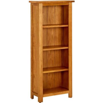 vidaXL Boekenkast met 4 schappen 45x22x110 cm massief eikenhout