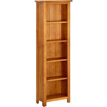 vidaXL Boekenkast met 5 schappen 45x22x140 cm massief eikenhout