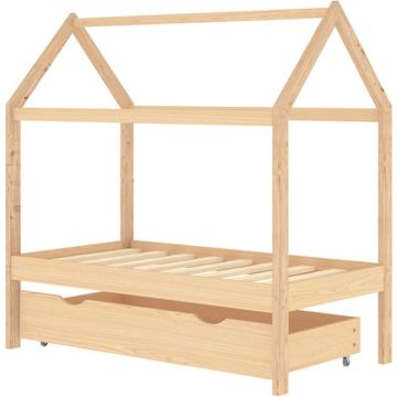 vidaXL Kinderbedframe met lade massief grenenhout 70x140 cm