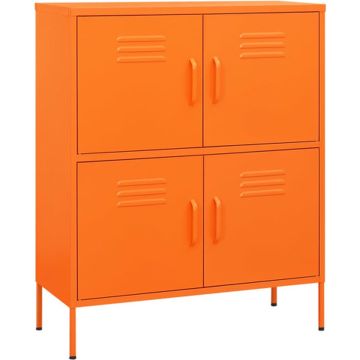 vidaXL Opbergkast 80x35x101,5 cm staal oranje