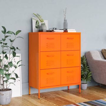 vidaXL Ladekast 80x35x101,5 cm staal oranje