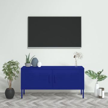 vidaXL Tv-meubel 105x35x50 cm staal marineblauw