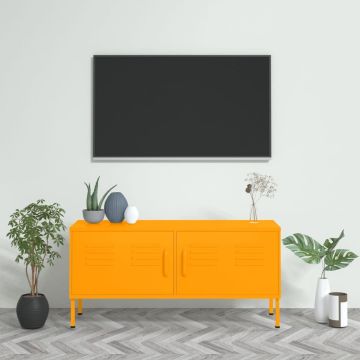 vidaXL Tv-meubel 105x35x50 cm staal mosterdgeel