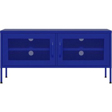 vidaXL Tv-meubel 105x35x50 cm staal marineblauw