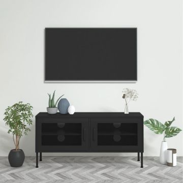 vidaXL Tv-meubel 105x35x50 cm staal zwart