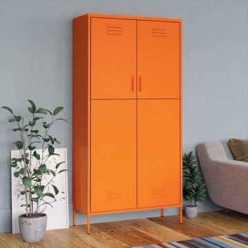 vidaXL Kledingkast 90x50x180 cm staal oranje