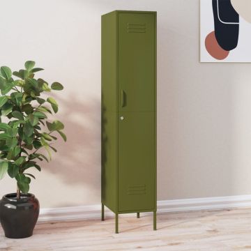 vidaXL Lockerkast 35x46x180 cm staal olijfgroen