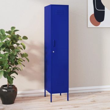 vidaXL Lockerkast 35x46x180 cm staal marineblauw