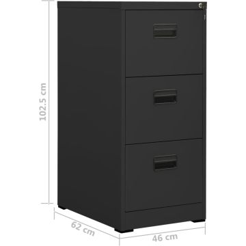 vidaXL Archiefkast 46x62x102,5 cm staal antracietkleurig