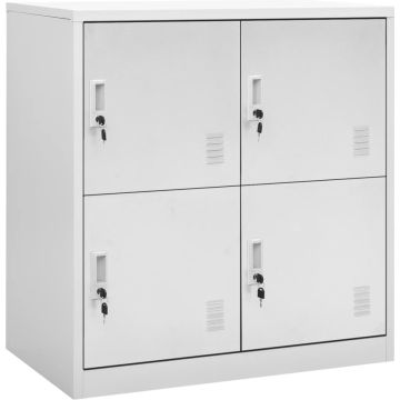 vidaXL Lockerkast 90x45x92,5 cm staal lichtgrijs