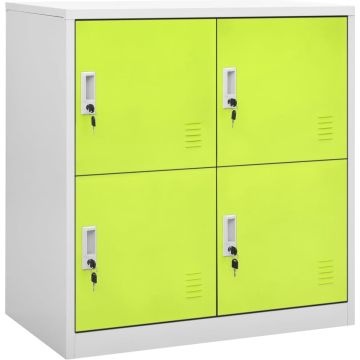 vidaXL Lockerkast 90x45x92,5 cm staal lichtgrijs en groen