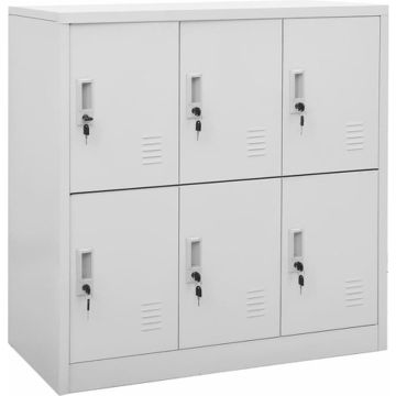 vidaXL Lockerkast 90x45x92,5 cm staal lichtgrijs