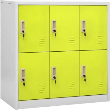 vidaXL Lockerkast 90x45x92,5 cm staal lichtgrijs en groen