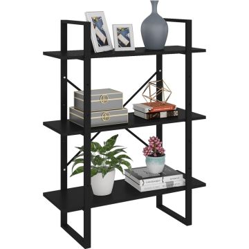 vidaXL Boekenkast 80x30x105 cm spaanplaat zwart