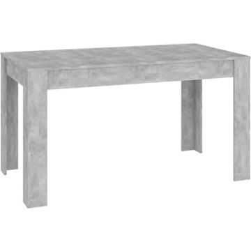 vidaXL Eettafel 140x74,5x76 cm spaanplaat betongrijs