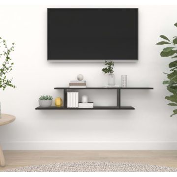 vidaXL Tv-wandschap 125x18x23 cm spaanplaat zwart