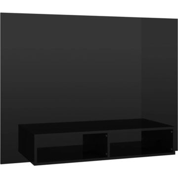 vidaXL Tv-wandmeubel 120x23,5x90 cm spaanplaat hoogglans zwart