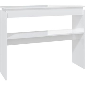 vidaXL Wandtafel 102x30x80 cm spaanplaat hoogglans wit