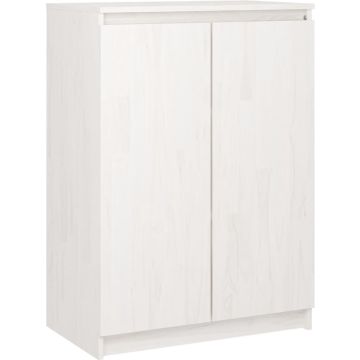 vidaXL Dressoir 60x36x84 cm massief grenenhout wit