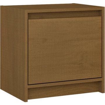 vidaXL Nachtkastje 40x30,5x40 cm massief grenenhout honingbruin