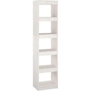 vidaXL Boekenkast/kamerscherm 40x30x167,5 cm massief grenenhout wit