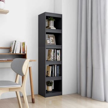 vidaXL Boekenkast/kamerscherm 40x30x167,5 cm massief grenenhout grijs