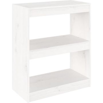 vidaXL Boekenkast/kamerscherm 60x30x71,5 cm massief grenenhout wit