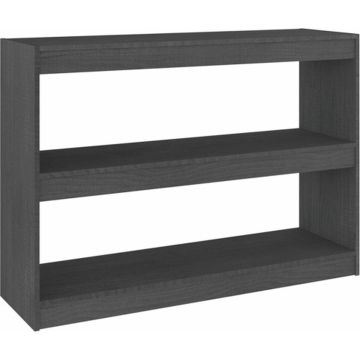 vidaXL Boekenkast/kamerscherm 100x30x71,5 cm grenenhout grijs