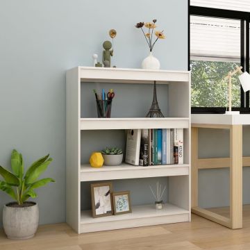 vidaXL Boekenkast/kamerscherm 100x30x103 cm massief grenenhout wit