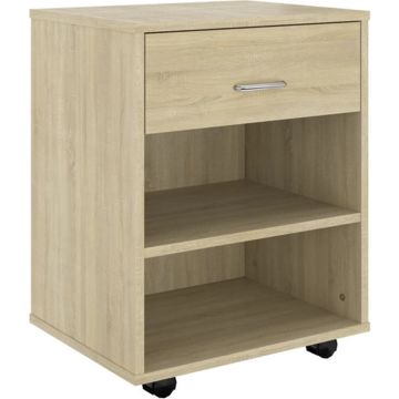 vidaXL Kast verrijdbaar 46x36x59 cm spaanplaat sonoma eikenkleurig