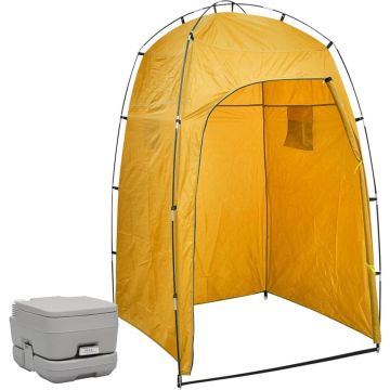 vidaXL Kampeertoilet met tent draagbaar 10 + 10 L