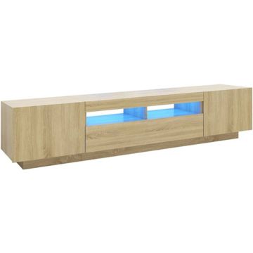 vidaXL Tv-meubel met LED-verlichting 200x35x40 cm sonoma eikenkleurig