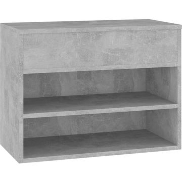 vidaXL Schoenenbank 60x30x45 cm spaanplaat betongrijs