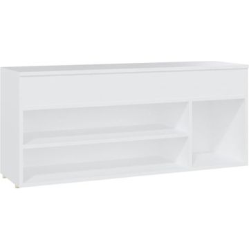 vidaXL Schoenenbank 105x30x45 cm spaanplaat wit