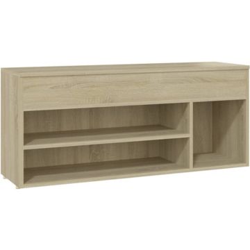 vidaXL Schoenbank 105x30x45 cm spaanplaat sonoma eikenkleurig