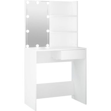 vidaXL Kaptafel met LED-verlichting 74,5x40x141 cm wit